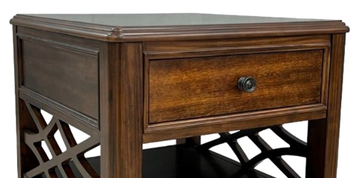 Elements International Phillipe Cherry End Table - Thumbnail 2