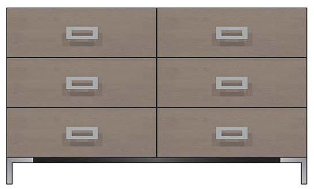 Country View Woodworking Customizable American Modern 56" 6-Drawer Metal Legs Dresser-0