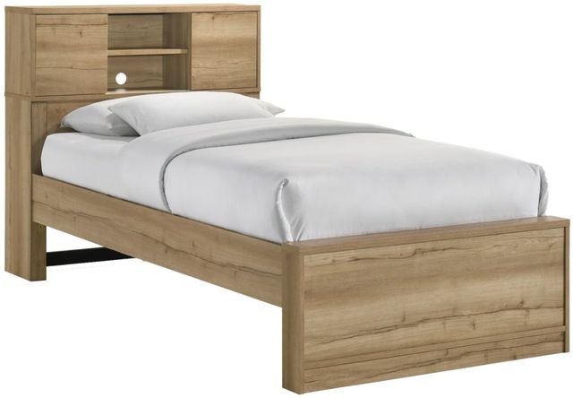 Intercon Vega Natural Oak Melamine Youth Twin Bookcase Bed-0