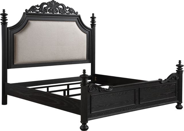 Crown Mark Kingsbury Black Upholstered King Panel Bed-1