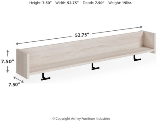 Signature Design by Ashley® Socalle Light Natural Wall Mounted Coat Rack with Shelf-3