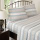 Olliix by Woolrich Blue Snowflake Queen Flannel Cotton Sheet Set-4