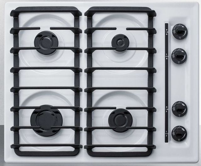Summit® 24" White Gas Cooktop-0