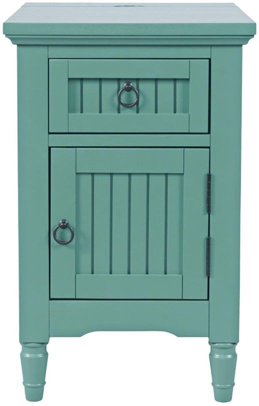 Jofran Inc. Westport Fern Green Power Chairside Table-2