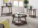 Furniture of America® Uriel Glass Top End Table with Dark Oak Base-1