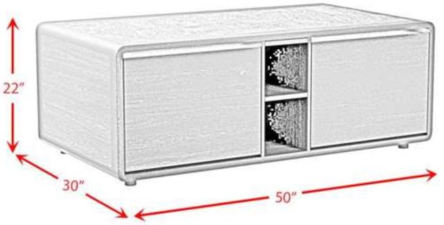 Elements International Halo Black Smart Coffee Table with Cooler and Speaker-2