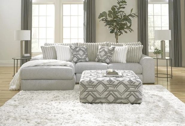 Albany Industries 2-Piece Mondo Silver Left-Arm Facing Chaise Sectional-1