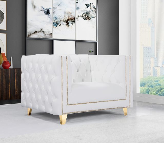 Meridian Furniture Michelle White Faux Leather Chair-1