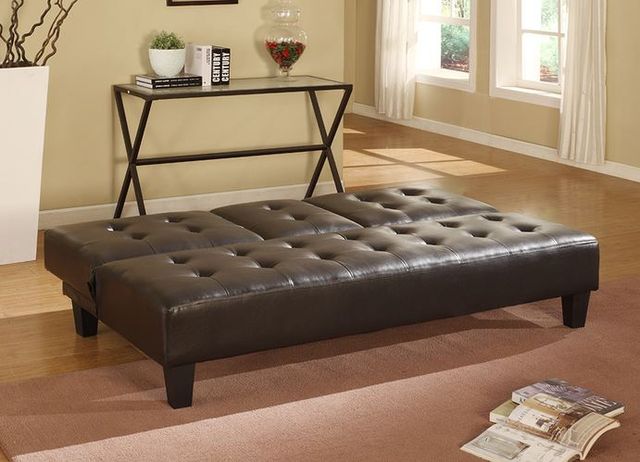 Milton Greens Stars Espresso Polyurethane Futon with Cup Holder-3