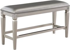 Crown Mark Klina Gray/Silver Counter Height Dining Bench