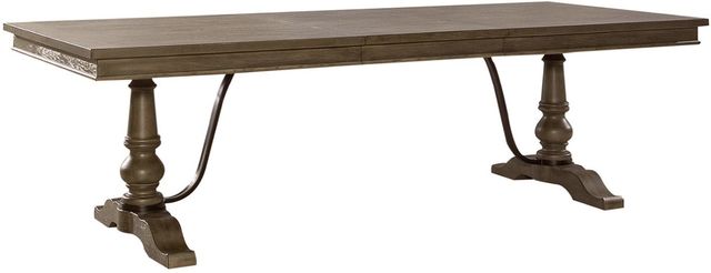 Liberty Furniture Americana Farmhouse 5-Piece Dusty Taupe Trestle Dining Set-3