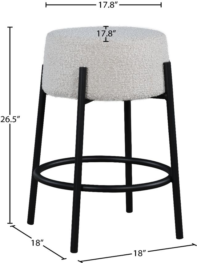 Meridian Furniture Avalon Cream/Matte Black Counter Stool-3