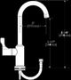 Elkay Chrome Single Hole 8.63" Deck Mount Faucet with Gooseneck Spout and Lever Handle on Right Side-1