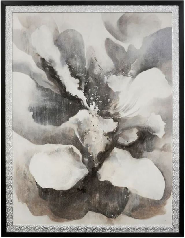 StyleCraft Subtle Glam Dark Gray/Light Gray/White Framed Print-0