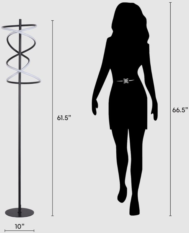 Classy Living Helix Radiance Matte Black Floor Lamp-1
