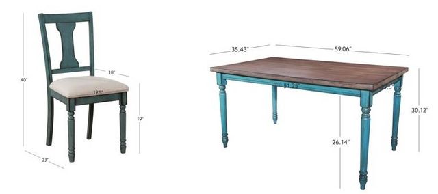 Powell® Willow 5-Piece Teal Dining Table Set-1