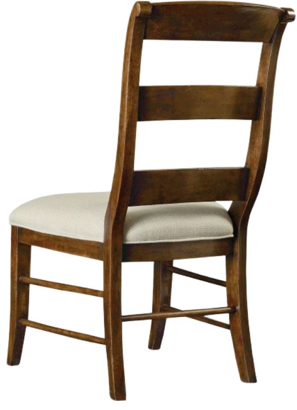 Hooker® Furniture Archivist Aubergine Linen/Pecky Pecan Ladderback Dining Side Chair-2