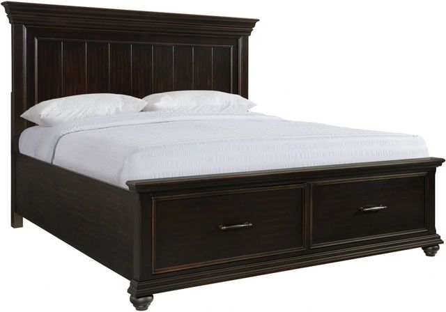 Elements International Slater Black King Platform Storage Bed-0