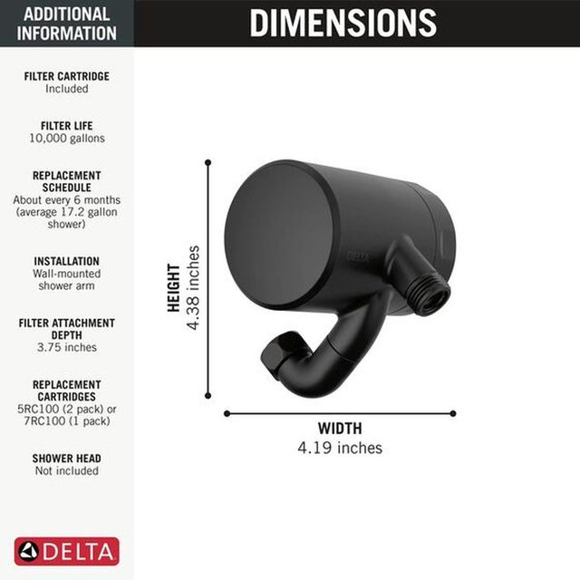 Delta Clarifi™ Matte Black Premium Shower Filter Attachment-3