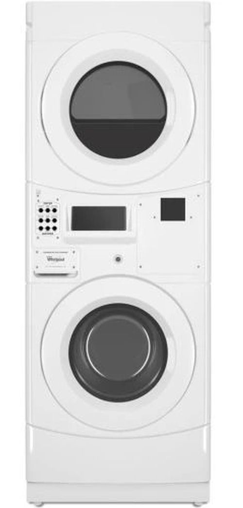 Whirlpool® Commercial 3.1 Cu. Ft. Washer, 6.7 Cu. Ft. Dryer White Stack Laundry-0