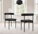 Armen Living Shannon 2-Piece Black Upholstered Dining Side Chair Set-4