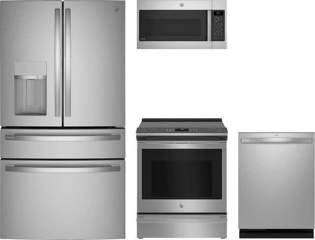 GE Profile™ 4 Piece Stainless Steel Electric Kitchen Package-0