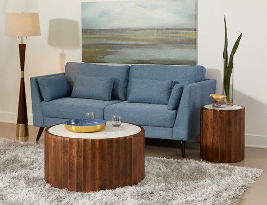 Coast2Coast Home™ Katina White End Table with Brown Base-1
