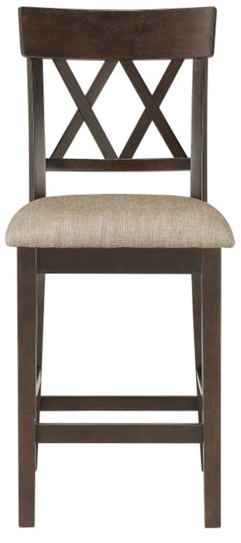 Homelegance® Balin Dark Brown Counter Height Chair Double X-Back-2