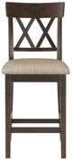 Homelegance® Balin Dark Brown Counter Height Chair Double X-Back-2