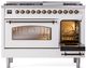 Ilve® Nostalgie II Series 48" White Pro Style Dual Fuel Range-3