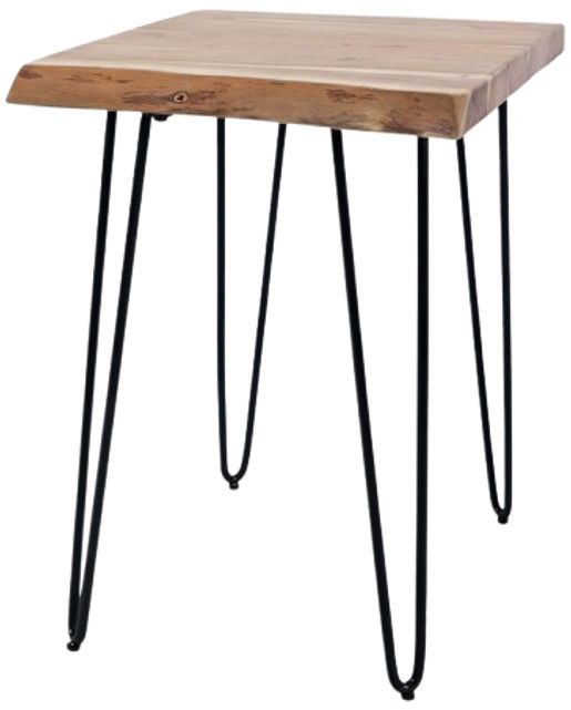 Jofran Inc. Nature's Edge Natural Chairside Table with Black Base-2