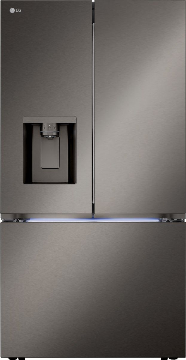 LG 25.5 Cu. Ft. Smudge Resistant Black Stainless Steel Counter Depth French Door Refrigerator -0
