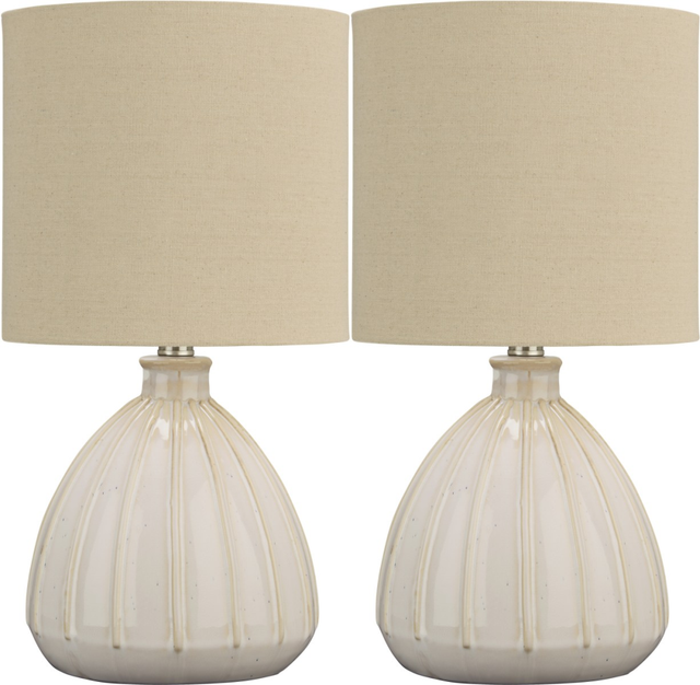 Signature Design by Ashley® Grantner 2-Piece Off-White Table Lamp Set-0