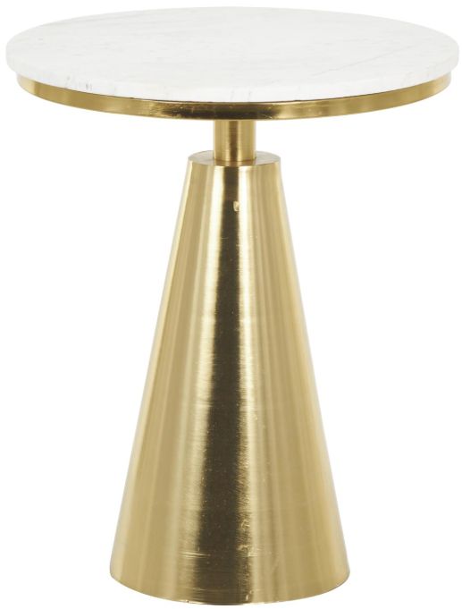 Deco Marche White Accent Table with Gold Base-1