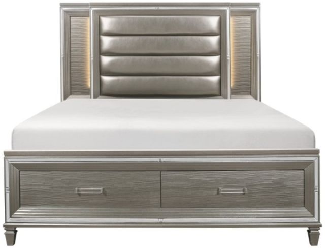 Homelegance® Tamsin Silver-Gray King LED Platform Storage Bed-2