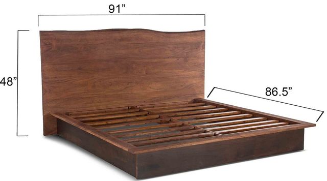 Home Trends & Design San Marino Java Brown/Raw Walnut King Panel Bed-3