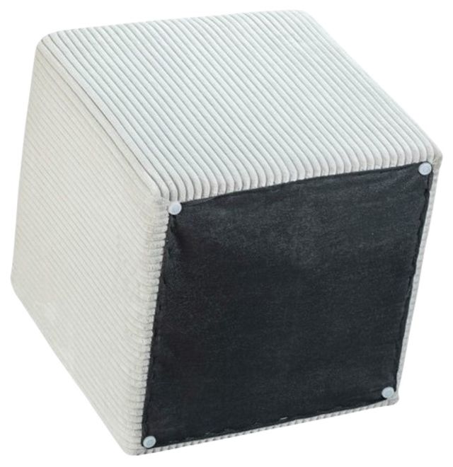 Meridian Furniture Roy Cream Square Ottoman-3