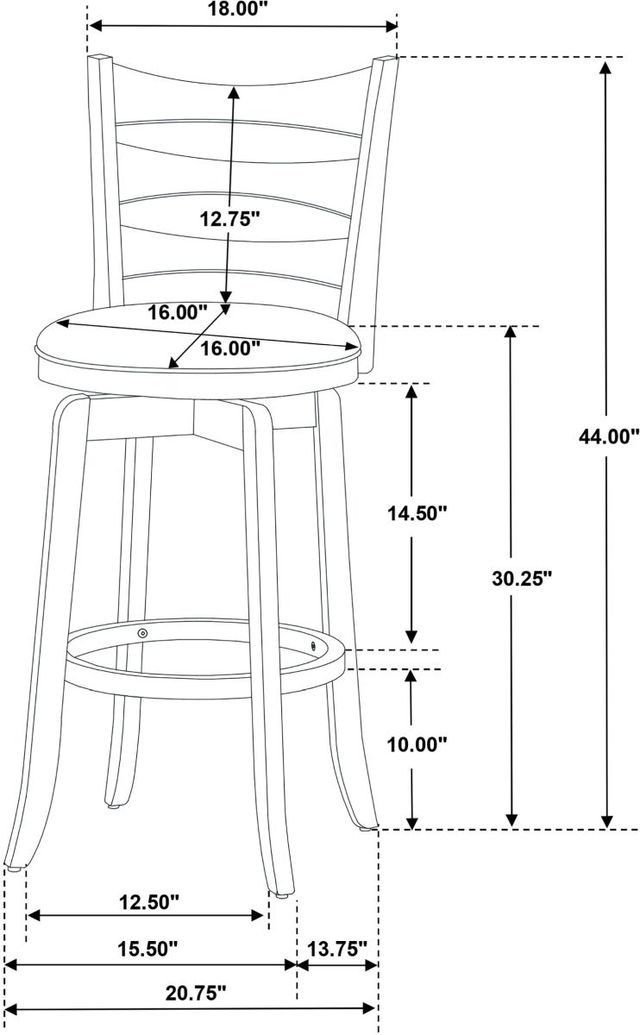 Coaster® Murphy Dark Brown/Dark Cherry Swivel Bar Stool-2