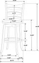 Coaster® Murphy Dark Brown/Dark Cherry Swivel Bar Stool-2