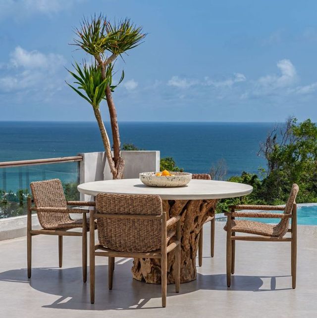 Uttermost® Stonewood White Wooden Indoor-Outdoor Dining Table-1