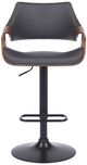 Armen Living Aspen Black/Grey Adjustable Swivel Bar Stool-1