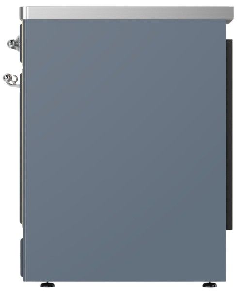 Ilve® Majestic III 30" Blue Gray Pro Style Induction Range with Solid Door and Chrome Trim-2