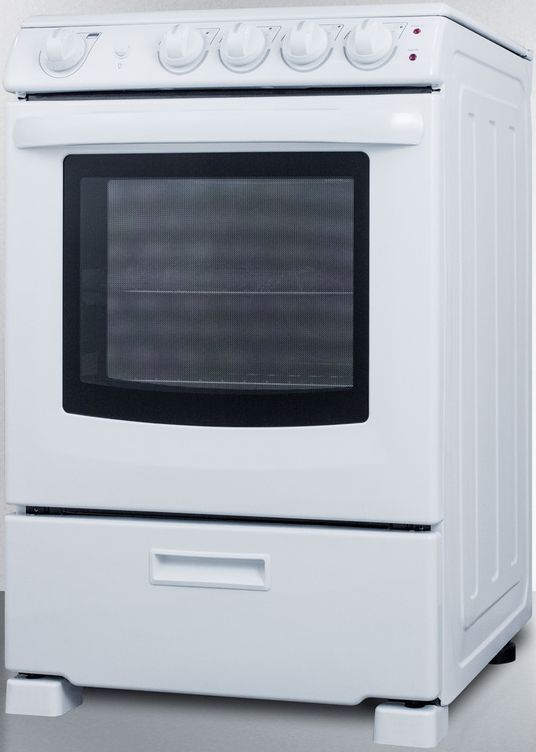 Summit® 24" White Slide-In Electric Range-2