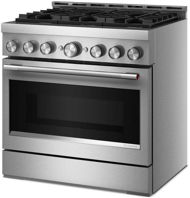 KitchenAid® 36" Stainless Steel 6 Burner Pro Style Gas Range with No Preheat Air Fry Mode-3