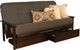 Kodiak Furniture Monterey Linen Charcoal/Espresso Full Storage Futon with Mattress-0