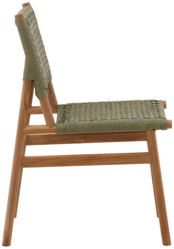 Dovetail Furniture Francisca 2-Piece Green/Natural Faux Rattan/Wooden Outdoor Dining Chair Set-2