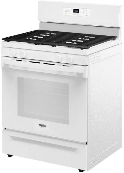 Whirlpool® 30" White Freestanding Gas Range with Cast Iron Grates and No Preheat Mode-2