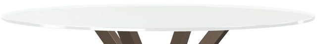 Amisco Customizable Asterisk White Glass Round Bar Table with Starburst Stand-1