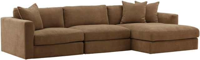 Dovetail Furniture Erica 3-Piece Brown Right-Arm Facing Chaise Sectional Set-0