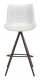 Zuo® Aki White and Walnut Set of 2 Bar Chairs-1